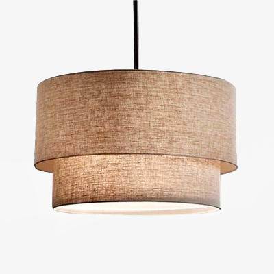 pendant light Cylindrical LED in fabric Foyer