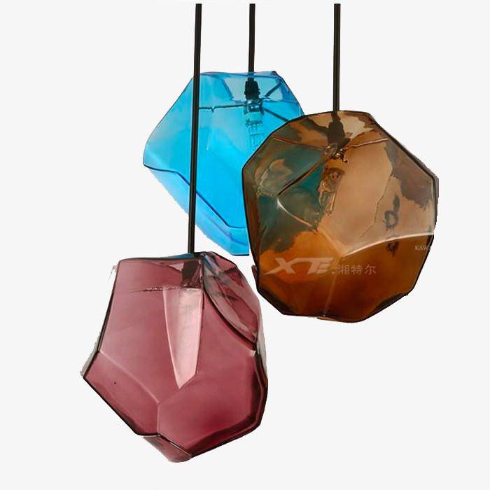 Design LED pendant light in colored glass Stone