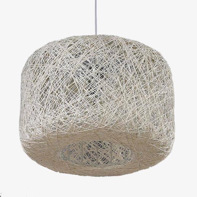 pendant light Caneword Colorful Round Bamboo LED