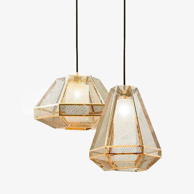 pendant light LED geometric shape gold Modern