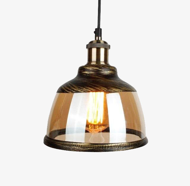 pendant light Vintage LED with lampshade smoked glass Palezzi