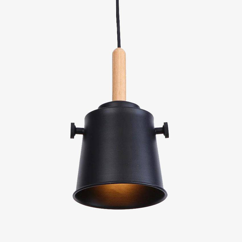 Modern pendant light in color and wood stick Wood