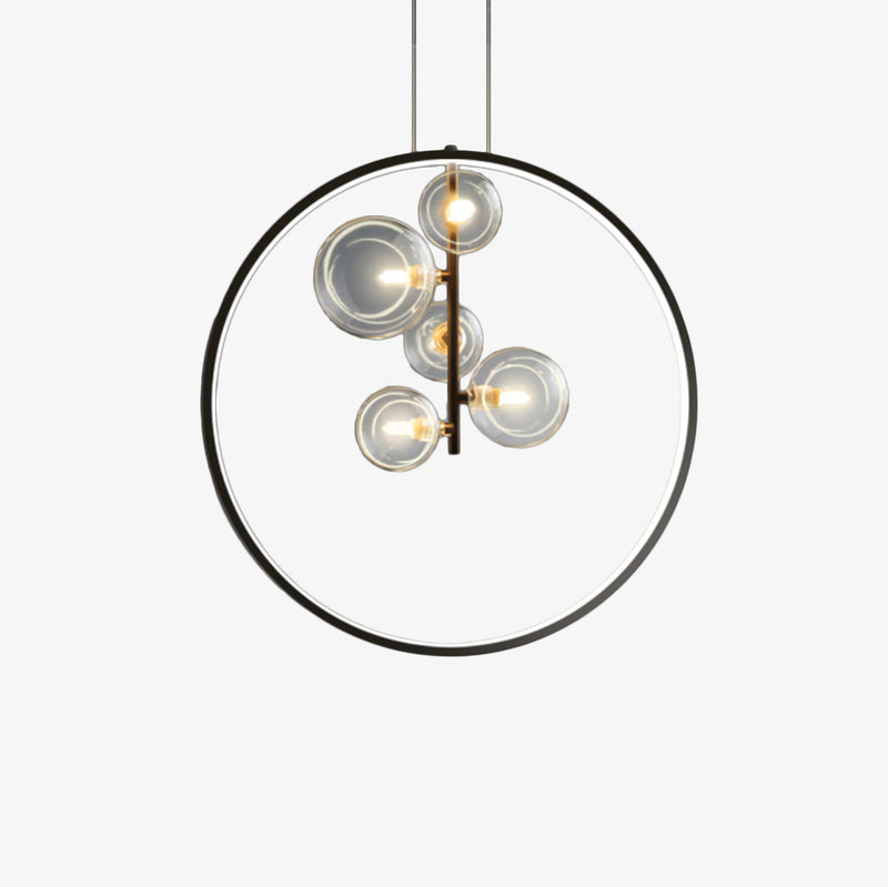 pendant light modern LED with ring and glass bubbles Cala