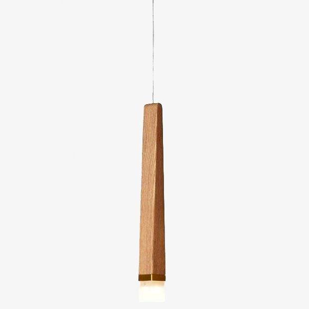 Lámpara de suspensión barra larga de madera moderna nórdica