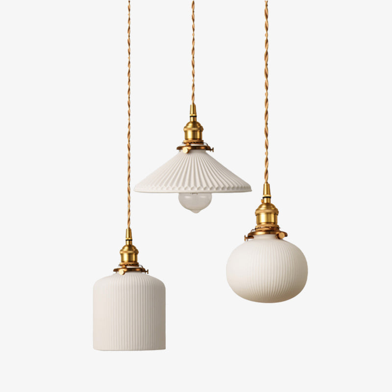 pendant light retro with lampshade white ceramic Letten