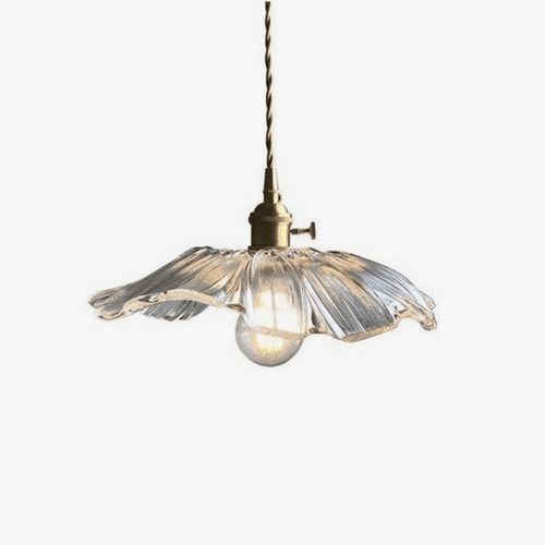 Suspension rétro LED avec abat-jour en verre style flowers