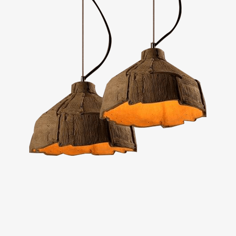 pendant light LED backlight with lampshade imitation bark