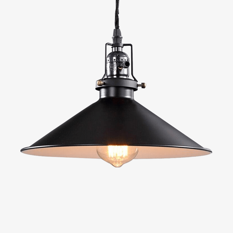 pendant light metal LED retro with lampshade conical Edison