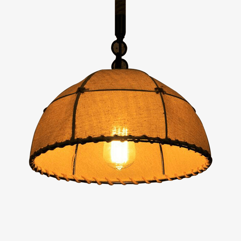 Rustic pendant light Fabric Shade