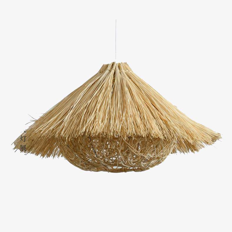 pendant light Woven straw triangle