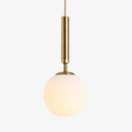 pendant light golden tube with glass ball Bar