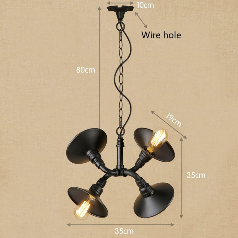 pendant light vintage LED adjustable knotted pipes Liveria