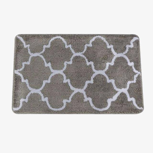 Finel coloured rectangle patterned bath mat