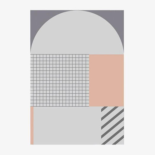 Tapis rectangle à motifs géométriques gris artistique