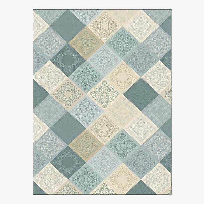 Rectangular blue checkered carpet Lattice