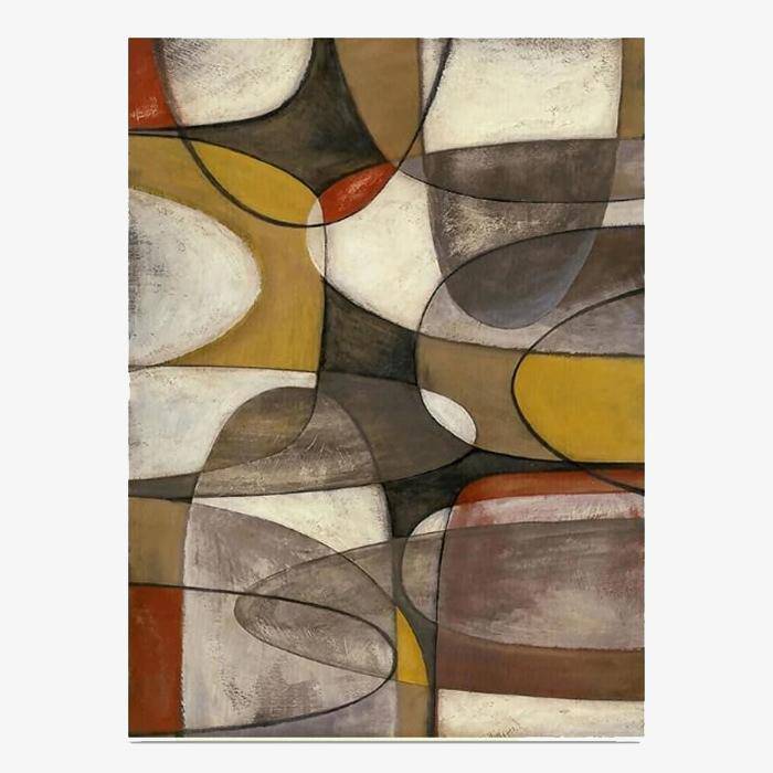 Rectangular carpet in abstract painting style