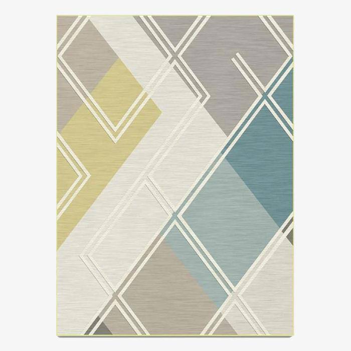 Geometric rectangle carpet in pastel colours