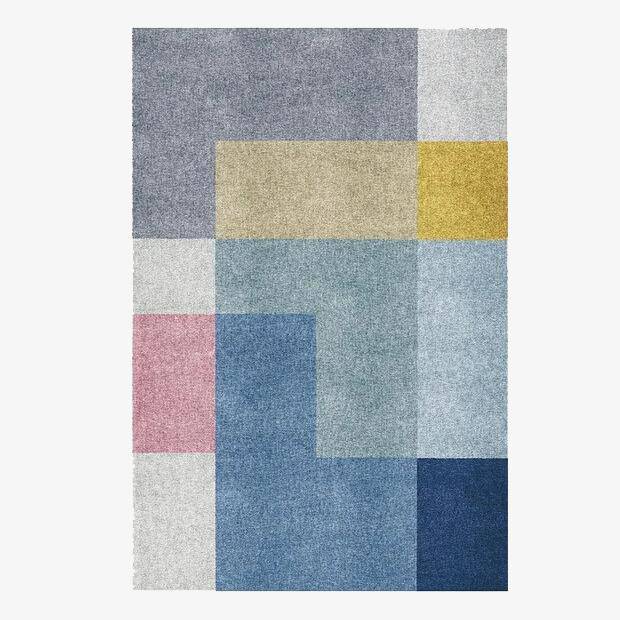 Modern rectangle carpet with coloured squares Splice