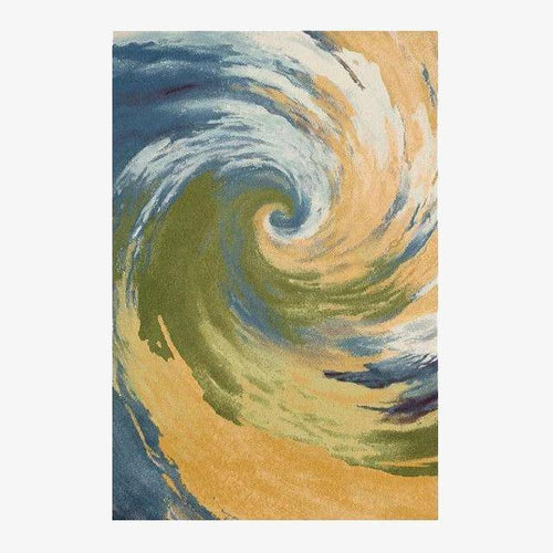 Tapis rectangle tornade colorée jaune