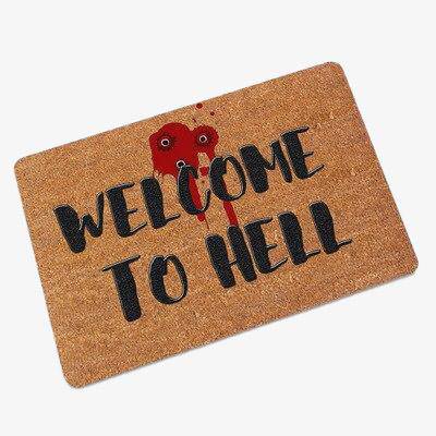 Welcome to hell" rectangle doormat