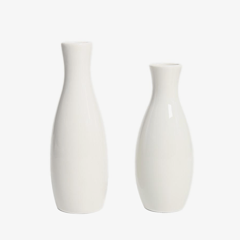Vase arrondi moderne blanc style Flower