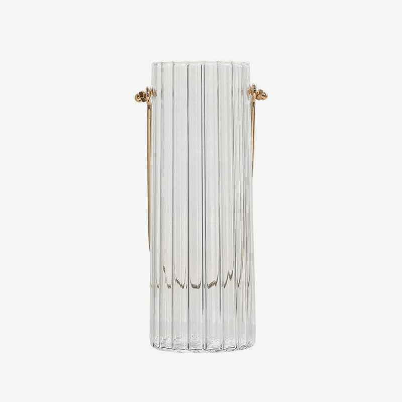 Modern transparent striped glass vase