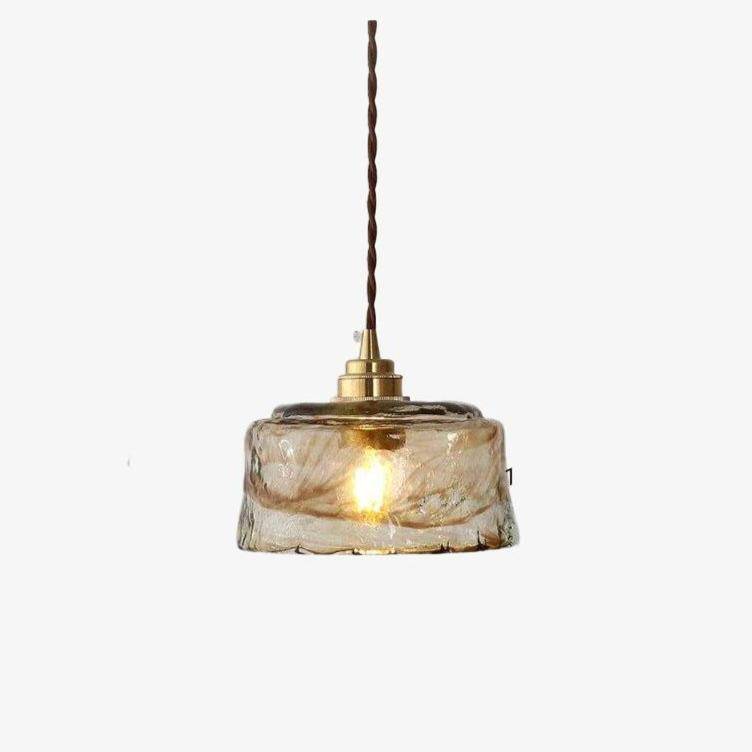 pendant light LED design with lampshade retro copper glass