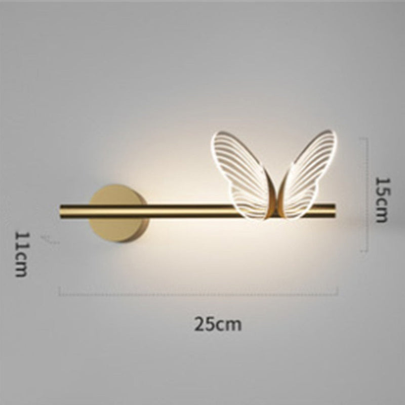 wall lamp Papillon metallic gold design mural