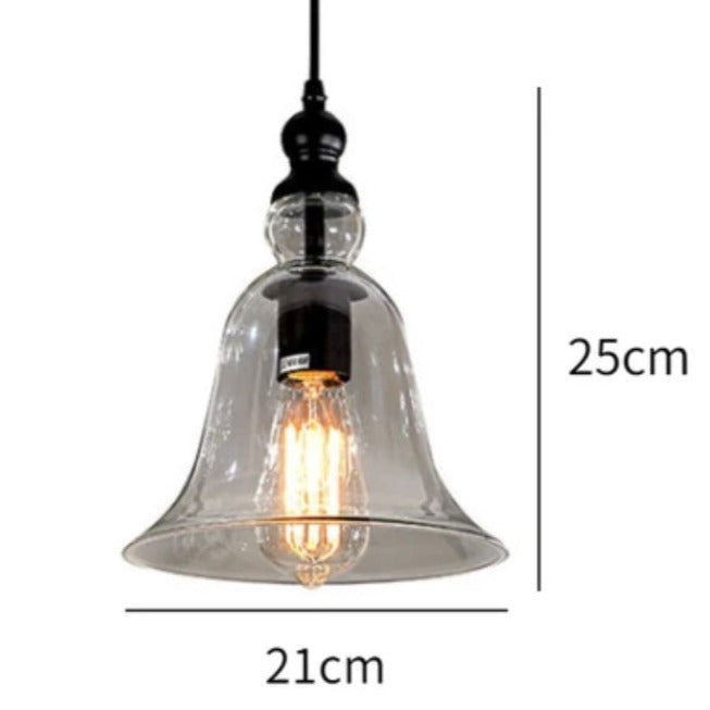 pendant light bell-shaped glass, colored