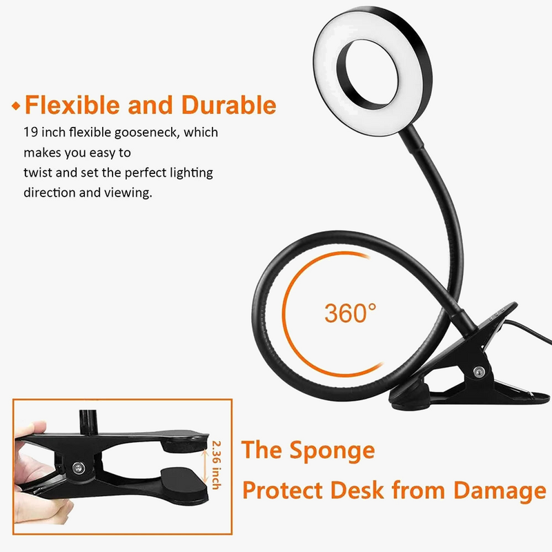 Lampe de Lecture LED - Lampe Pince USB 360° Flexible - Protection des Yeux - 3 Couleurs & Intensité Variable - Mini Veilleuse | Leroy Merlin Lampe de Lecture LED - Lampe Pince USB 360° Flexible - Protection des Yeux - 3 Couleurs & Intensité Variable - Mini Veilleuse | Leroy Merlin