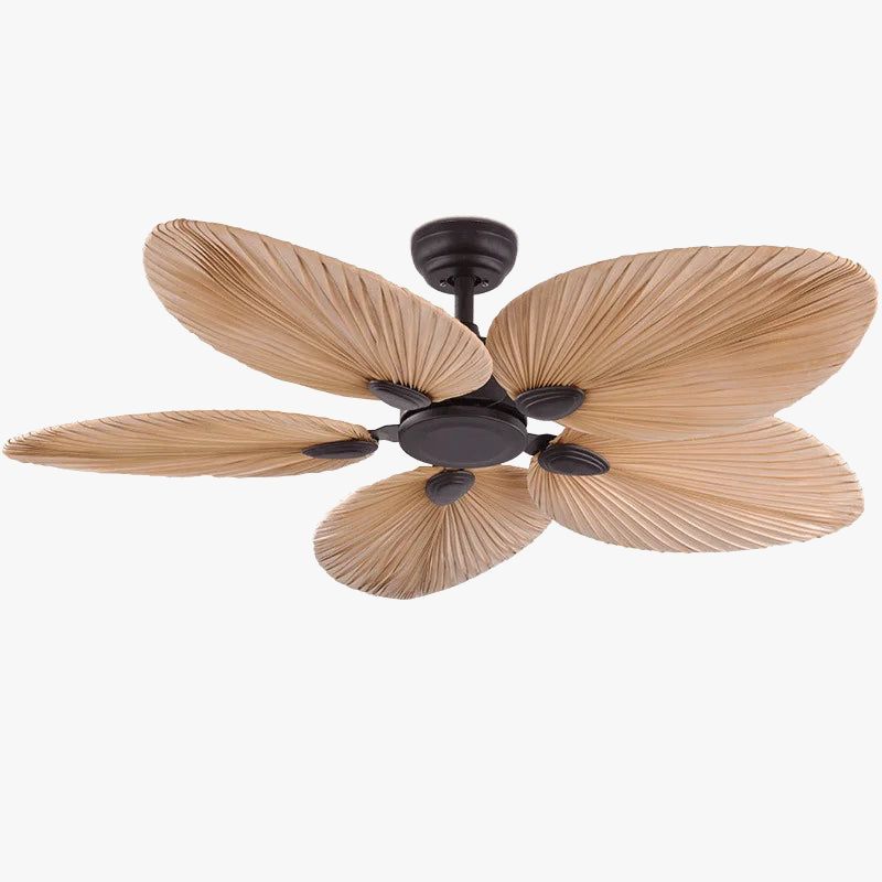 Ventilateur de plafond sans lumière feuilles de palmier ventilateurs télécommande pour salon chambre