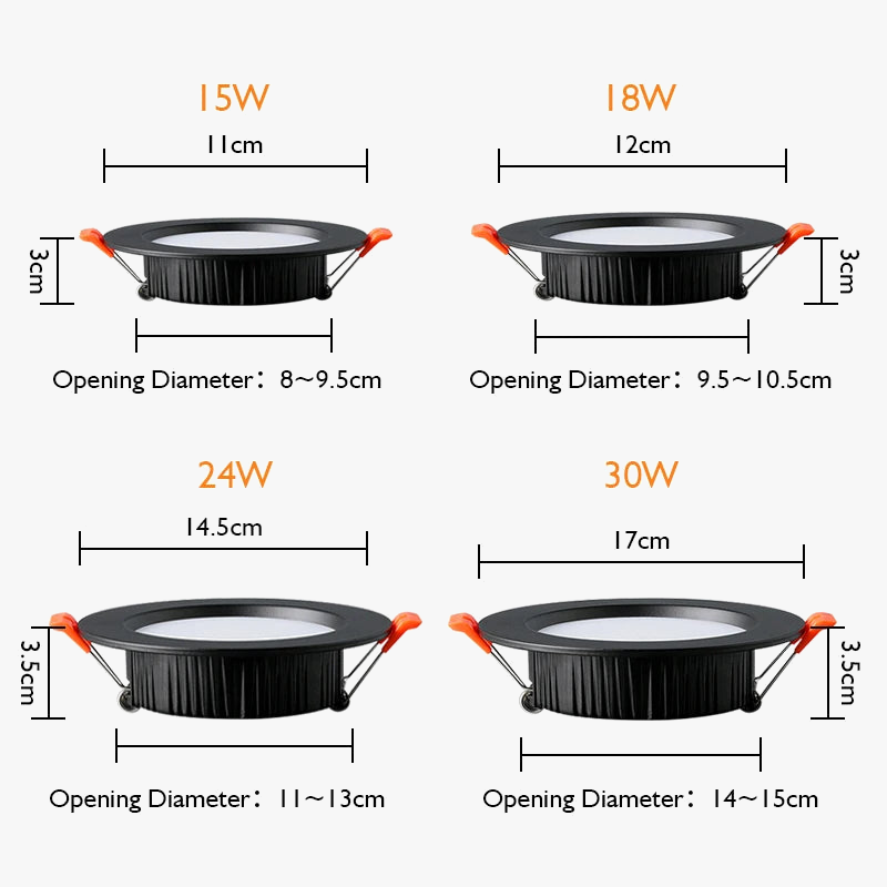 6 pièces LED Downlight 5W 7W 9W 12W 15W 18W plafonnier encastré lampe blanc chaud/froid AC220V-240V
