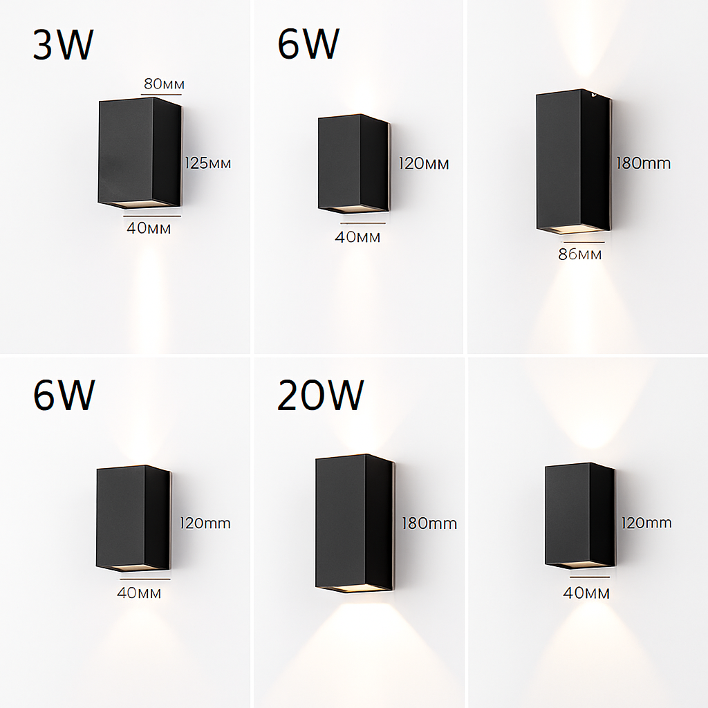 6W 10W 20W Outdoor LED Wall Lights Up and Down Narrow Beam COB Aluminium Wall Sconces Porch Light Garden Waterproof Spotlight - vue 6 sur 14