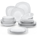 Service de table porcelaine bordure elegante 24 pieces