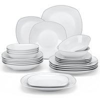 Service de table porcelaine bordure elegante 24 pieces