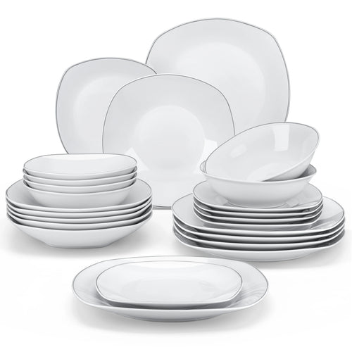 Service de table porcelaine bordure elegante 24 pieces