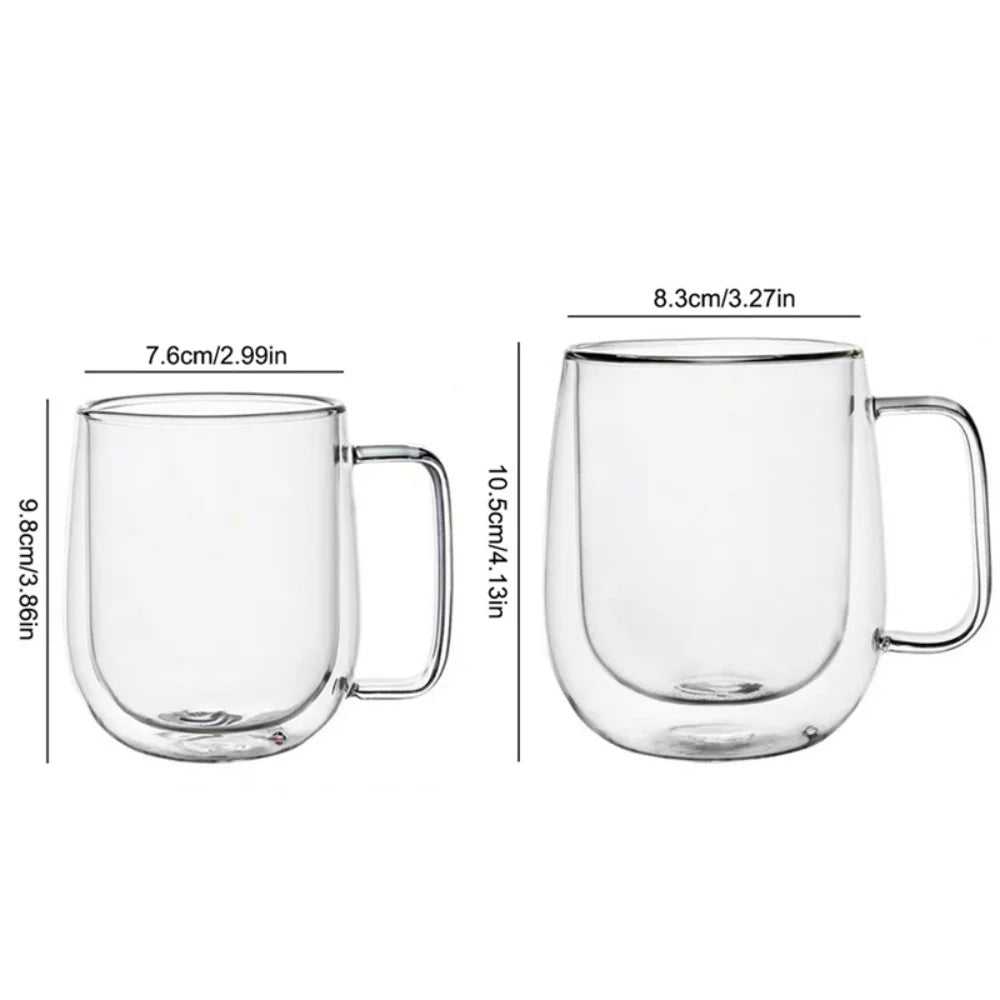 Tasse verre double paroi avec anse isolante thermique - vue 5 sur 7