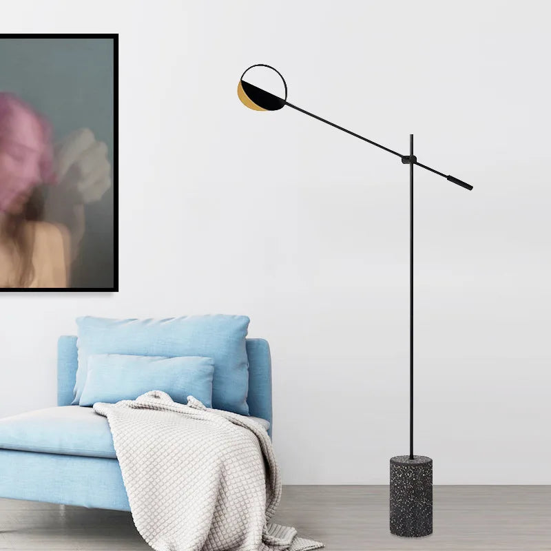 lampadaire design moderne en terrazzo luminaire décoratif d'intérieur - vue 3 sur 7