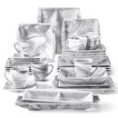 Service de table porcelaine effet marbre 32 pieces