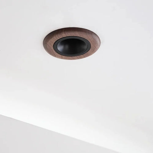 COD LED Recessed Lighting 5.11 Inch Walnut Wooden, Modern Wabi-Sabi, Wall Wash Downlight for Living Room, Bedroom, Dining, Study - vue 6 sur 7