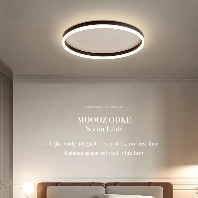 Plafond moderne à LEDs lampes lustre lumières salon salle à manger cuisine chambre plafonnier simple rond décor à la maison lumière intérieure