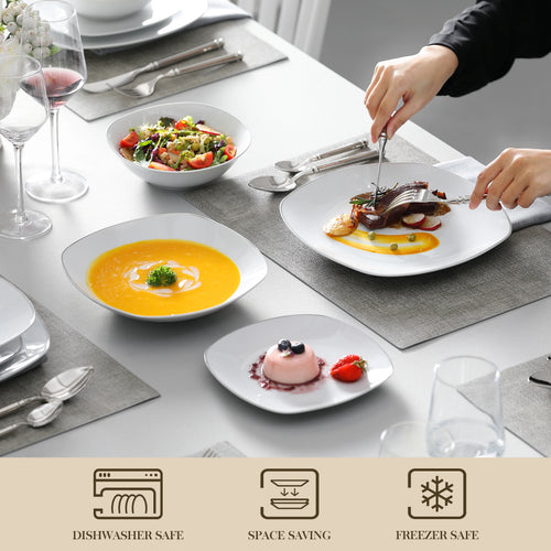 Service de table porcelaine bordure elegante 24 pieces