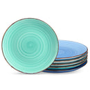 Ensemble assiettes grès motifs géométriques service complet