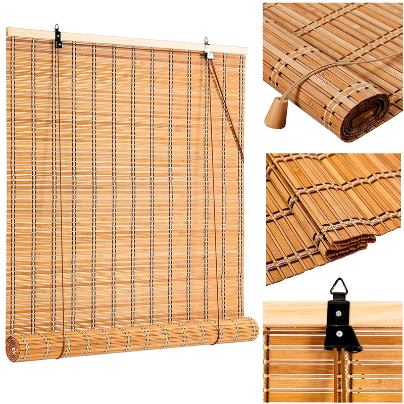 Store vénitien bambou pour fenêtre porte salon terrasse