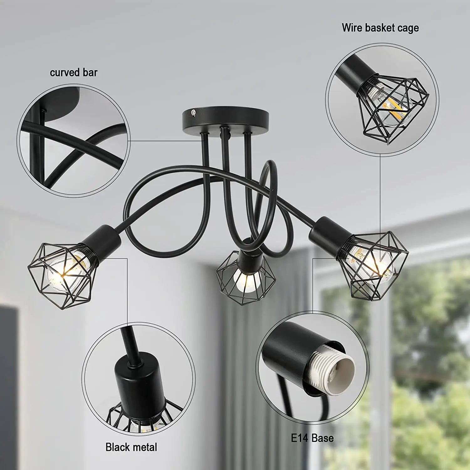 plafonnier led réglable angle led décoratif cuisine maison - vue 4 sur 8