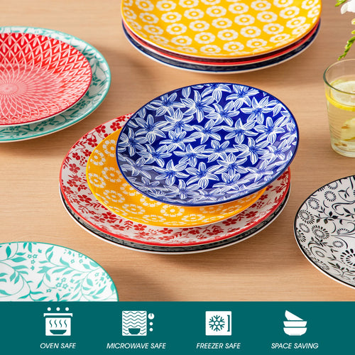 Service de table ceramique motif floral ensemble complet