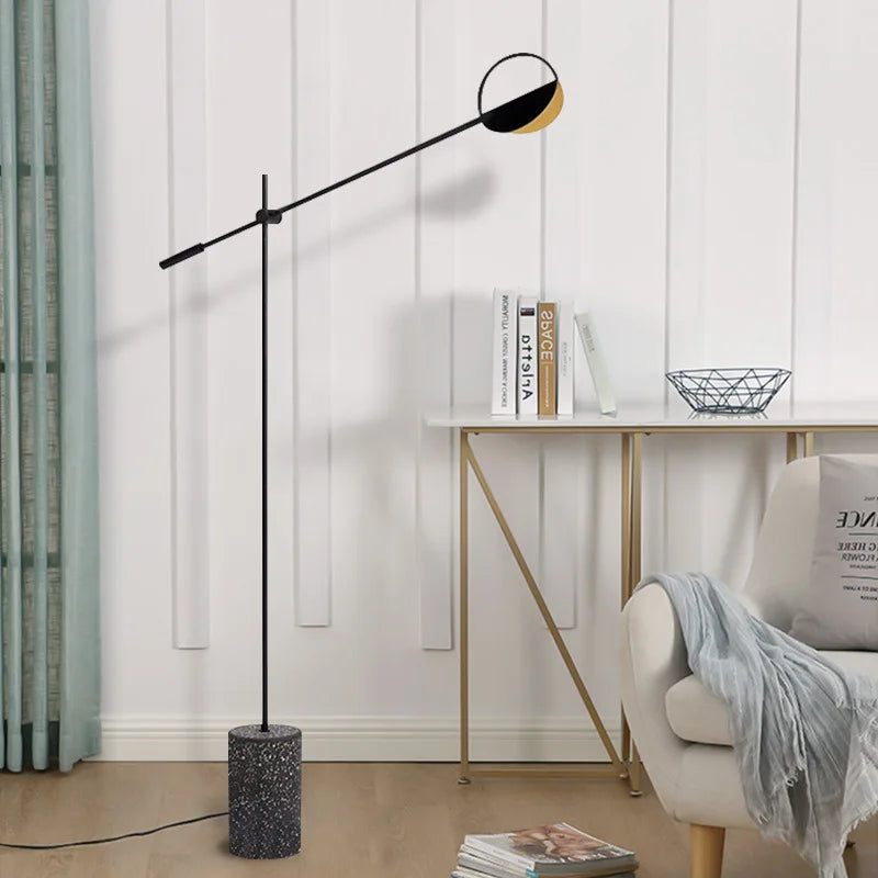 lampadaire design moderne en terrazzo luminaire décoratif d'intérieur - vue 4 sur 7