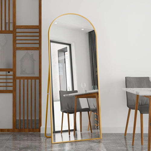 miroir sur pied en verre trempé inclinable et mural - vue 2 sur 6