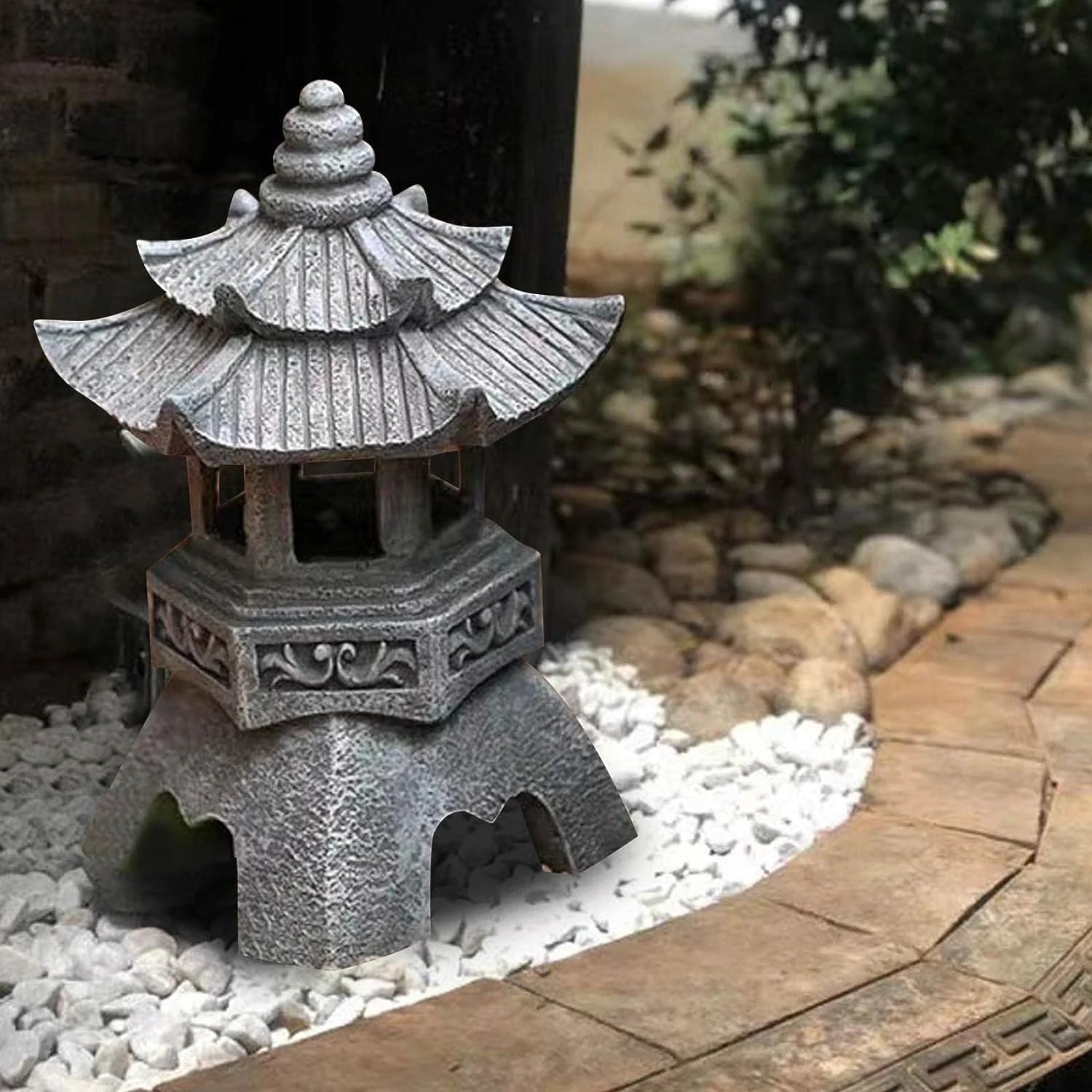 lanterne solaire led pagode pour jardin et balcon décoratif - vue 3 sur 10