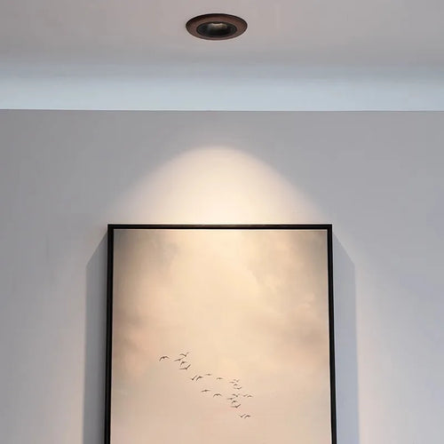 COD LED Recessed Lighting 5.11 Inch Walnut Wooden, Modern Wabi-Sabi, Wall Wash Downlight for Living Room, Bedroom, Dining, Study - vue 4 sur 7